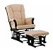 Stork Craft Tuscany Glider and Ottoman, Black/Beige