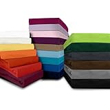 klassisches Jersey Spannbetttuch - erh&auml;ltlich in 22 modernen Farben und 6 verschiedenen Gr&ouml;&szlig;en - 100% Baumwolle, 70 x 140 cm, wei&szlig;