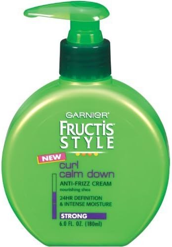 Garnier Fructis Style Curl Calm Down Anti-Frizz Cream, Strong Hold, 6 Fluid Ounce by Garnier Skin