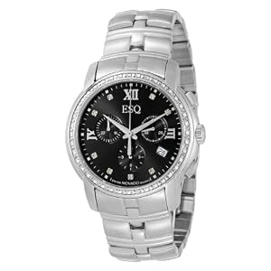 ESQ by Movado Men's 7301353 Muse Diamond Chronograph Stainless-Steel Black Dial Watch