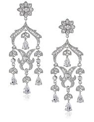 Nina Kailey Delicate Cubic Zirconia Chandelier Drop Earrings