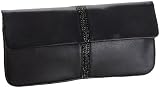 Franchi Joanna Metallic Clutch,Black,one size