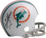 Mercury Morris Miami Dolphins Autographed Mini Helmet with 17-0 Inscription