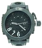 Adee Kaye AK7211-MIPB BLKWH Men's Oversized Quartz Mili