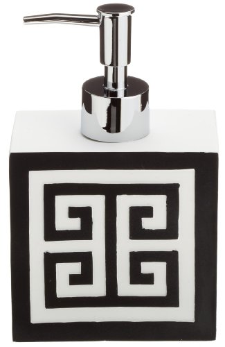 Popular Bath Greek Key Black/White Lotion Pump