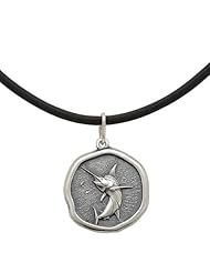 Guy Harvey Jumping Marlin Black Rubber Necklace