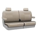 Coverking Custom Fit Front 50/50 Split Bench Seat Cover for Select Plymouth Acclaim Models - Genuine Leather (Beige)