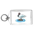 Keychain with cygnus, neck, melanocorpus, swan, birds, genus, bird, black