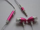 SNY Noise-Canceling Earphones with Microphone and Play/Stop Controller for Apple iPhone and iPhone 3G, Pink