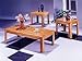3 Piece Oak Wood Veneer Coffee Table Set With Coff