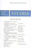Books : BYU Studies Spring-Summer 1964, Volume 5, Nos 3-4