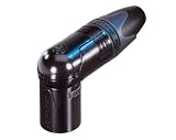 Neutrik NC3MRX-B 3 Pole XLR Male Right Angled Cable Connector Black/Gold