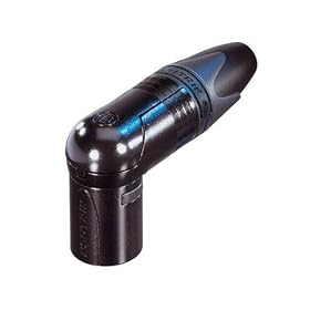 Neutrik NC3MRX-B 3 Pole XLR Male Right Angled Cable Connector Black/Gold