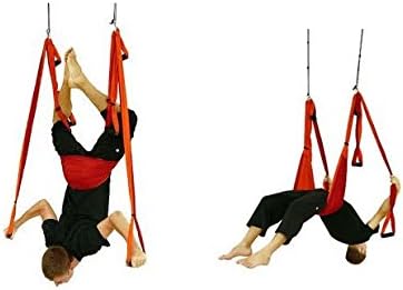 Traction Device Yoga Inversion Swing Trapeze Anti-gravity Belt Tool Fitness Aerial Yoga Flying Yoga Hammock (Red)