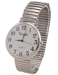 Xanadu Ladies Stretch Band Silver Tone Watch with Easy to Read Dial