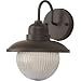 Royce Lighting RL7029-23 Battery Operated LED Wall Lantern with Ribbed Glass in Oil Rubbed Bronze Finish