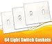 64 Pack Light Switch Gasket Covers, Draft Stopper Foam Insulator Gaskets