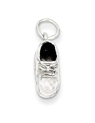 14K White Gold Baby Shoe Charm Pendant