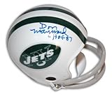 Don Maynard Autographed/Hand Signed New York Jets Throwback 2 Bar Mini Helmet with HOF 87 Inscriptio