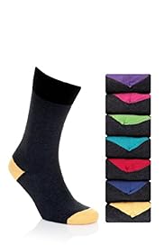 7 Pairs of Cotton Rich Freshfeet Assorted Socks with Silver Technology