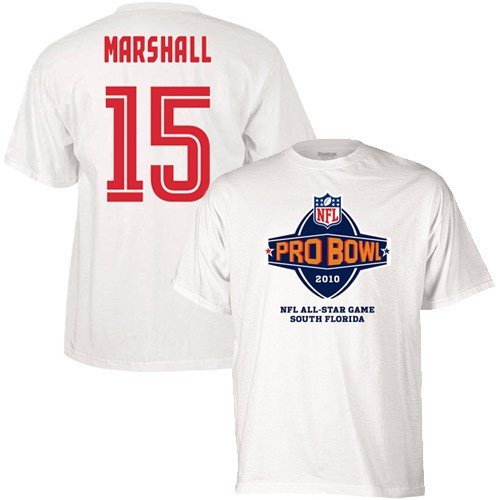 Reebok 2010 Pro Bowl Denver Broncos White #15 Brandon Marshall Player T-shirt (Large)
