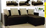 IMAGE OF Adjustable Sectional Sleeper Sofa with Storage and Pillows Brown Microfiber