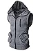 H2H Mens Casual Colorful Sleeveless Hoodie Zip-up Vest GRAYBLACK US M/Asia L (CMOHOSL01)