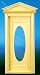 Dollhouse Miniature Victorian Oval Door with Hood and Oval Window