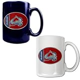 NHL Colorado Avalanche Two Piece 15-Ounce Ceramic Mug Set - Blue & White with Oval Logo