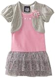 So La Vita Girls 2-6X Toddler Leopard Flower Dress With Hot Fixed Stones