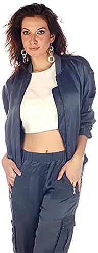 GO SILK Go Luxe Bomber Jacket Large Slate