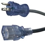 Conntek 29261-MR 15-Amp 125-Volt Hospital Grade/Green Dot Cord 15-Foot SJT 14/3 105C NEMA 5-15P to IEC 320-C19