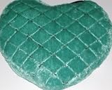 Turquoise Blue Sweet Heart Throw Pillow Accent Cushion Heart Shaped with Sequins