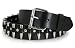 Black Leather Bullet Belt with Snap On Hardware Goth Glam Punk