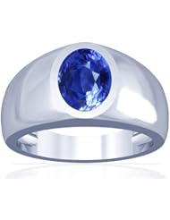 Platinum Oval Cut Blue Sapphire Solitaire Ring