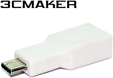 (3CMaker) Type-C to Type A USB 3.0 Female Adapter for Apple New Macbook 12 Inch,ChromeBook Pixel, Nokia N1 Tablet and Other Type-C Devices(White)2pack