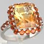 14k White Gold 6.65 CTW Citrine & Madeira Citrine Cocktail Ring