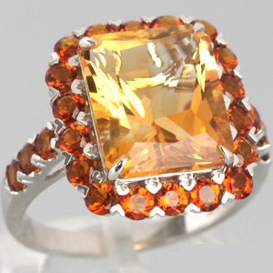 Buy 14k White Gold 6.65 CTW Citrine and Madeira Citrine Cocktail Ring