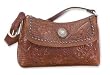 American West Lady Ranger Western Tooled Leather Zip-Top Hobo Bag