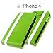 Flip-Case Handy Klapp Tasche Apple iPhone 4 4G 4S Gr�n-Weiss Schutzh�lle Case Handytasche Etui Cover Schutz H�lle Bag NEU