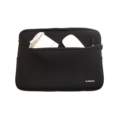 iPearl 13-inch Soft Neoprene Sleeve Case for MacBook & UltraBook laptop (built-in external pocket) – BLACK
