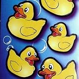 One Dozen (12) Rubber Ducky Duckie Duck STICKER SHEETs Party Favors ~ 144 individual stickers