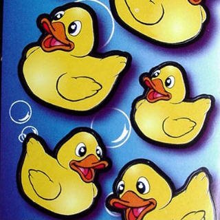 One Dozen (12) Rubber Ducky Duckie Duck STICKER SHEETs Party Favors ~ 144 individual stickers