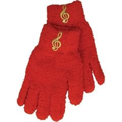 ファジーふわふわ手袋 ト音記号  G-Clef Red Gloves (赤)