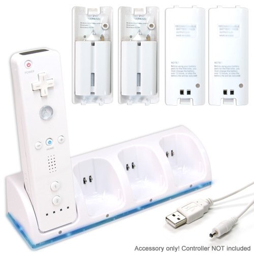 Chargeur Wiimote 4 Batteries pas cher