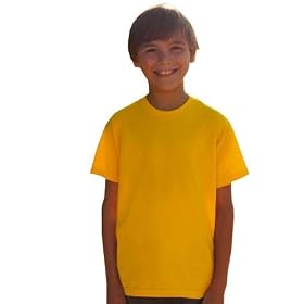 FRUIT OF THE LOOM CHILDREN'S BALUEWEIGHT T-SHIRT, 18 COLOURS, 6 SIZES