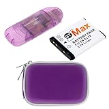 GTMax Replacement EN-EL19 Lithium-Ion Battery + Purple Zipper Pouch Case +  ....