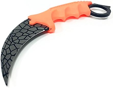 KUKEN CS:GO Counter Strike Hawkbill Scorpion Tactical Neck Claw Knife - Orange Turtle Shell