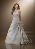 White Satin Wedding Gown with Pick-Ups