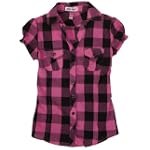 Pink Angel Girls 7-16 Woven Plaid Shirt